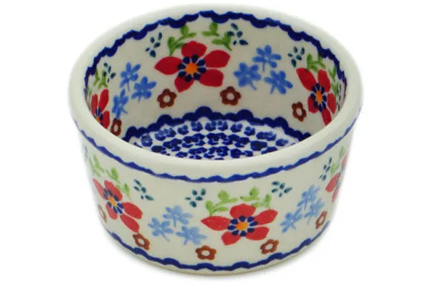 4" Dessert Bowl - Red Flower Meadow