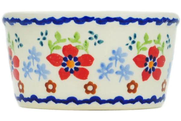 4" Dessert Bowl - Red Flower Meadow