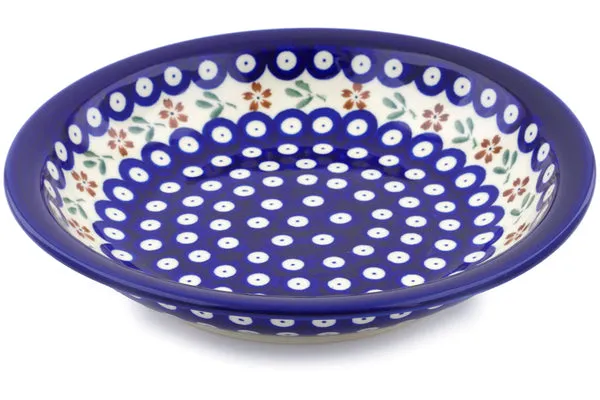 9" Pasta Bowl - Red Daisy Peacock