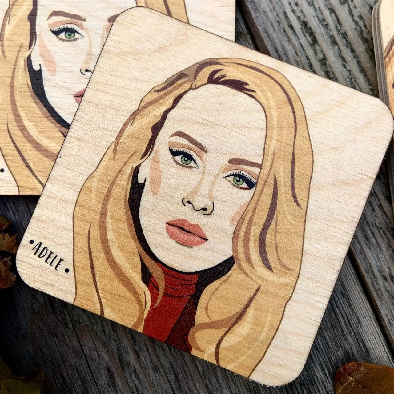 Adele Character Wooden Coaster - RWC1