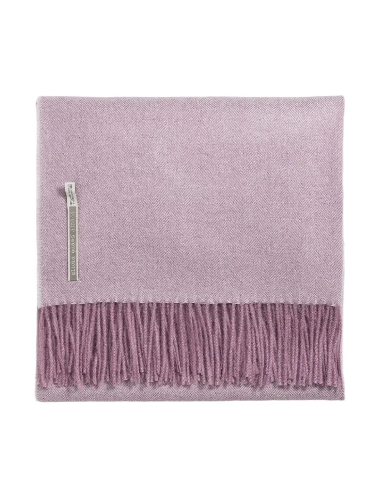 Alicia Adams Alpaca Throw in Pale Orchid Herringbone