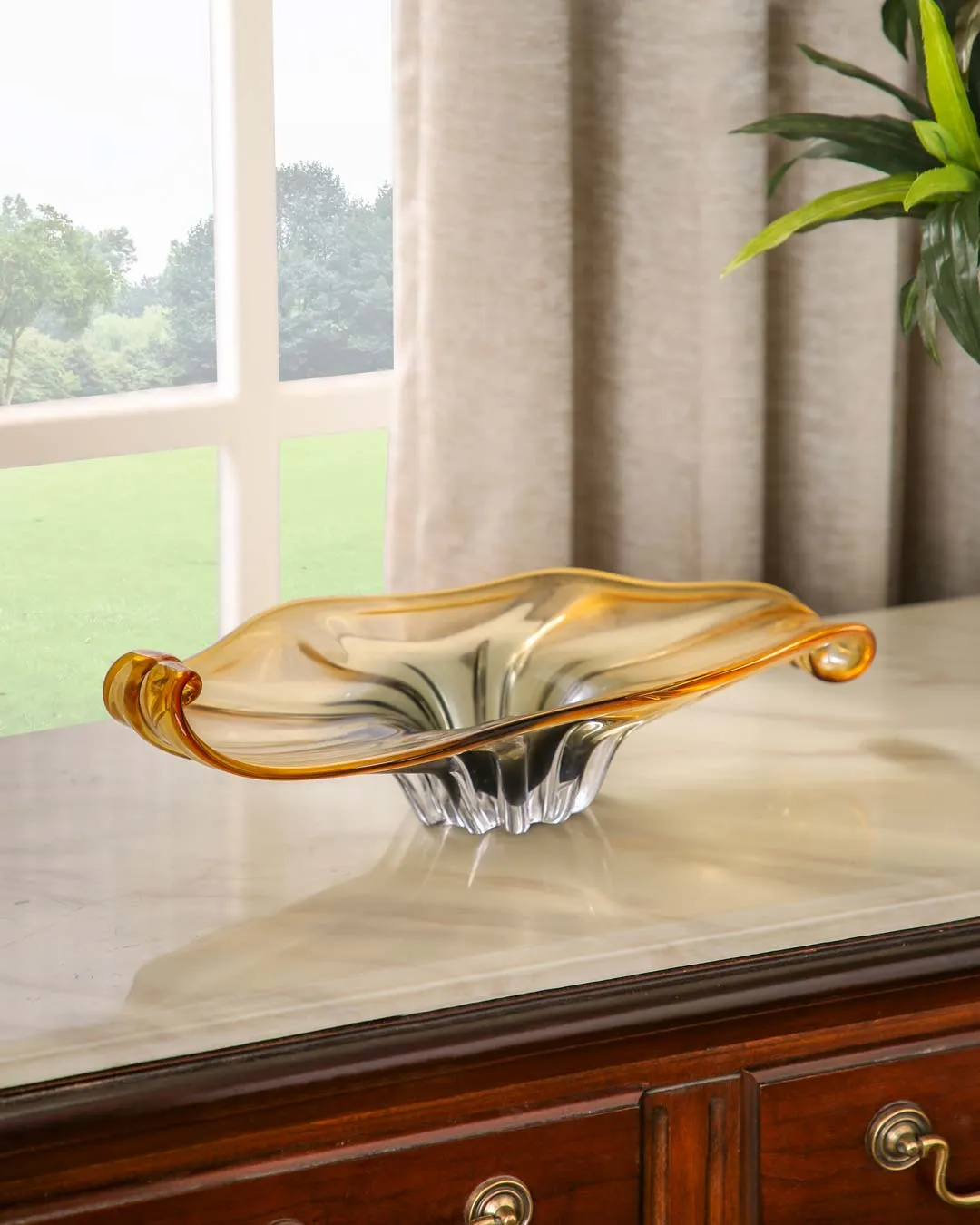 Amber Wave Centrepiece Decorative Bowl