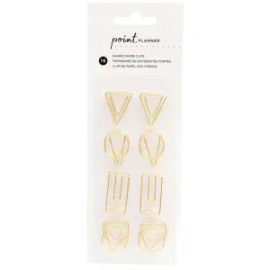 American Crafts Point Planner - Shaped Paper Clips 16 pack - Gold*