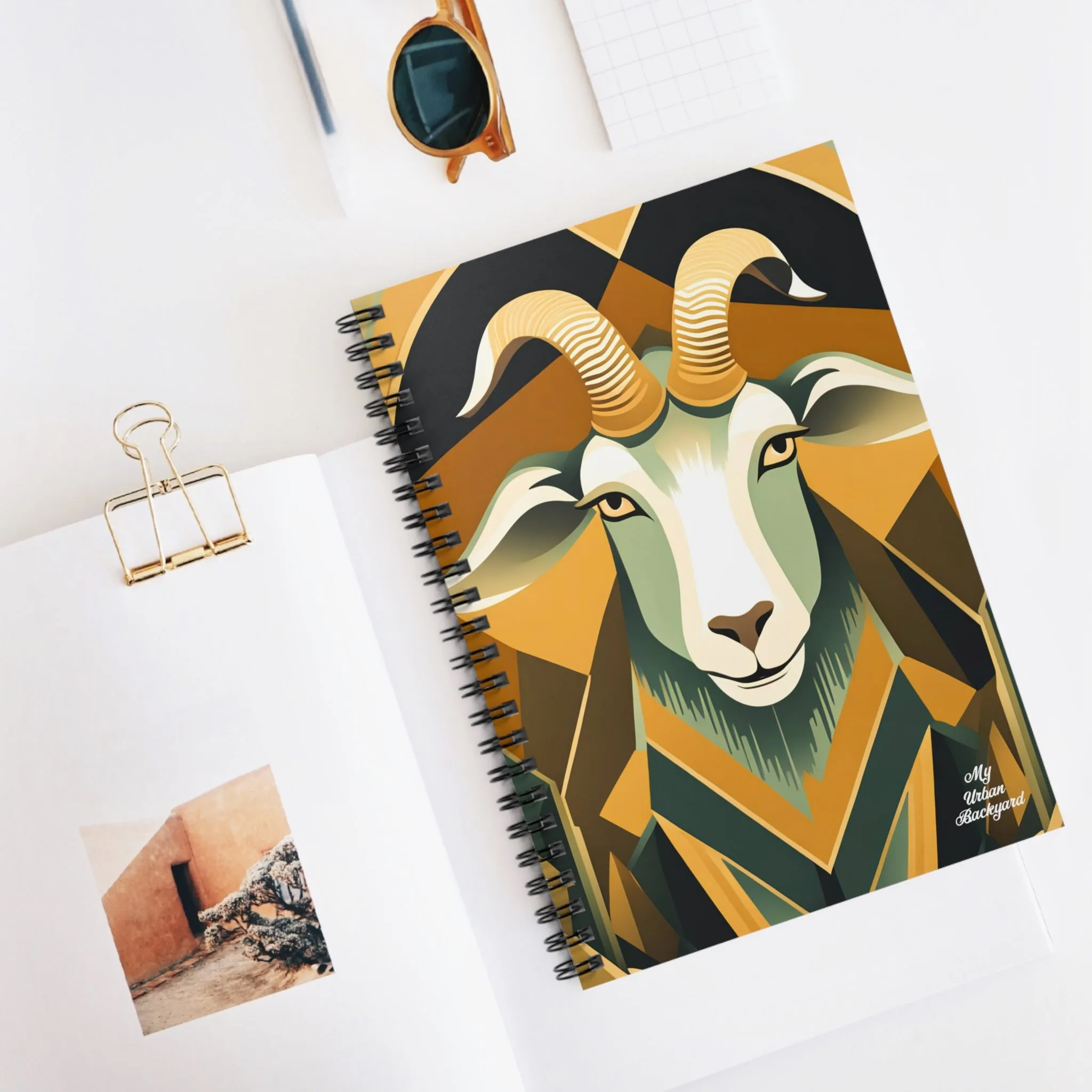 Art Deco Goat, Spiral Notebook Journal - Write in Style