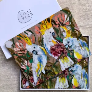 Australian cockatoo  placemats ( boxed set of 4 )