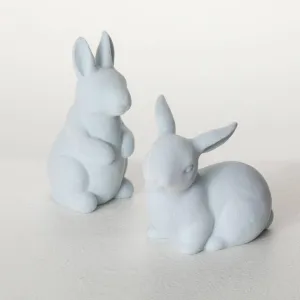 Baby Blue Bunny Figurine Set