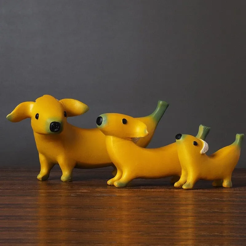 Banana Dachshund Figurines