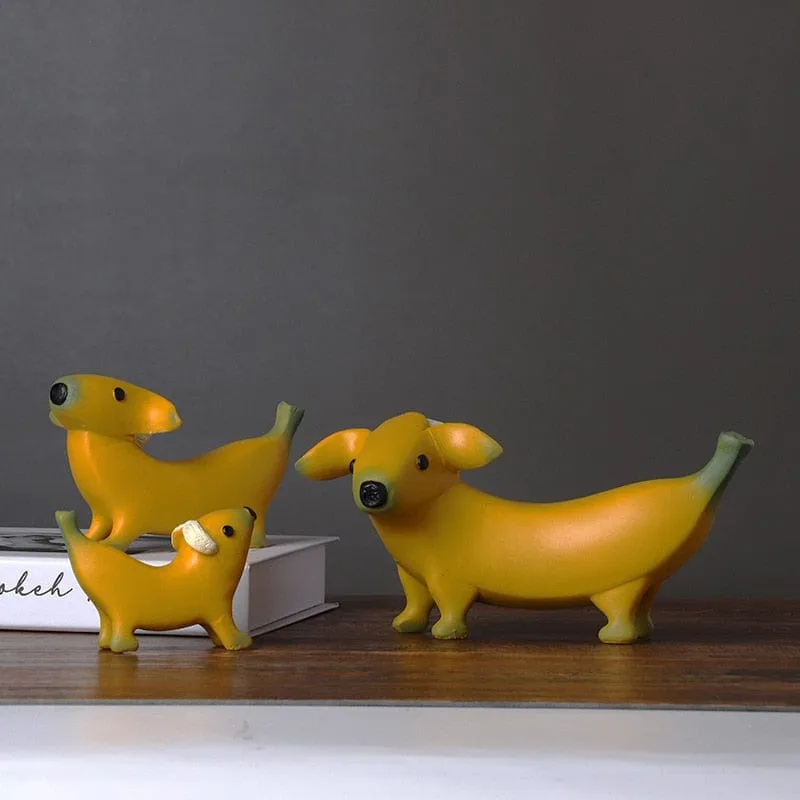 Banana Dachshund Figurines