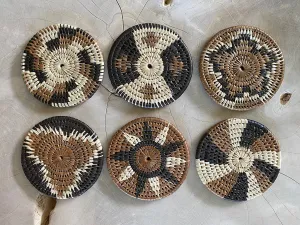 Banana Palm Coasters - mixed set of 6