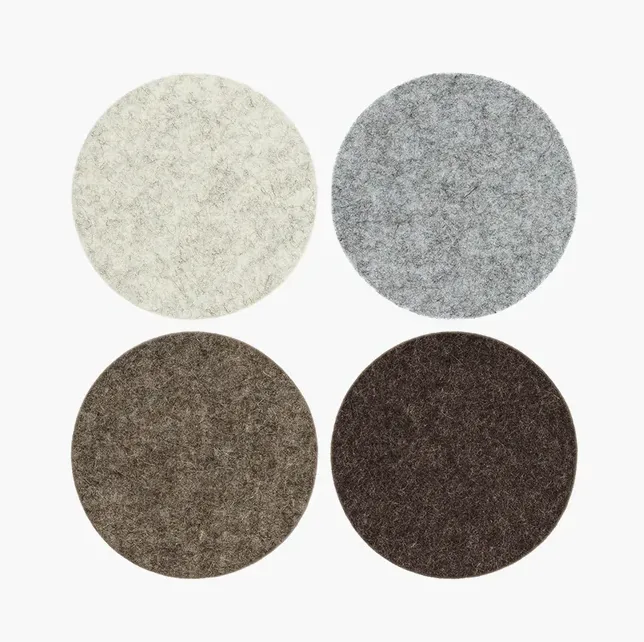 Bierfilzl Merino Wool Felt Round Coaster Multi 4 Pack Earth