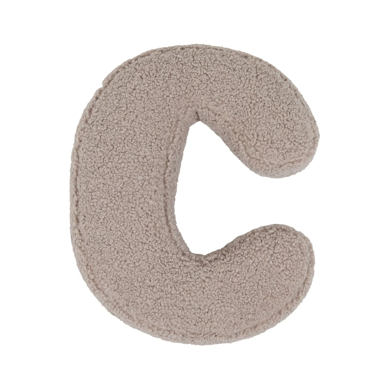 Boucle Letter Cushion C Mocha | Teddy Letter Cushion Mocha