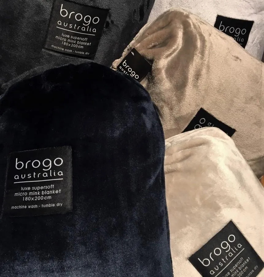 Brogo Microfibre Supersoft Throw Charcoal