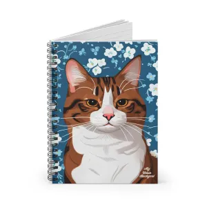 Cat with Flowers, Spiral Notebook Journal - Write in Style