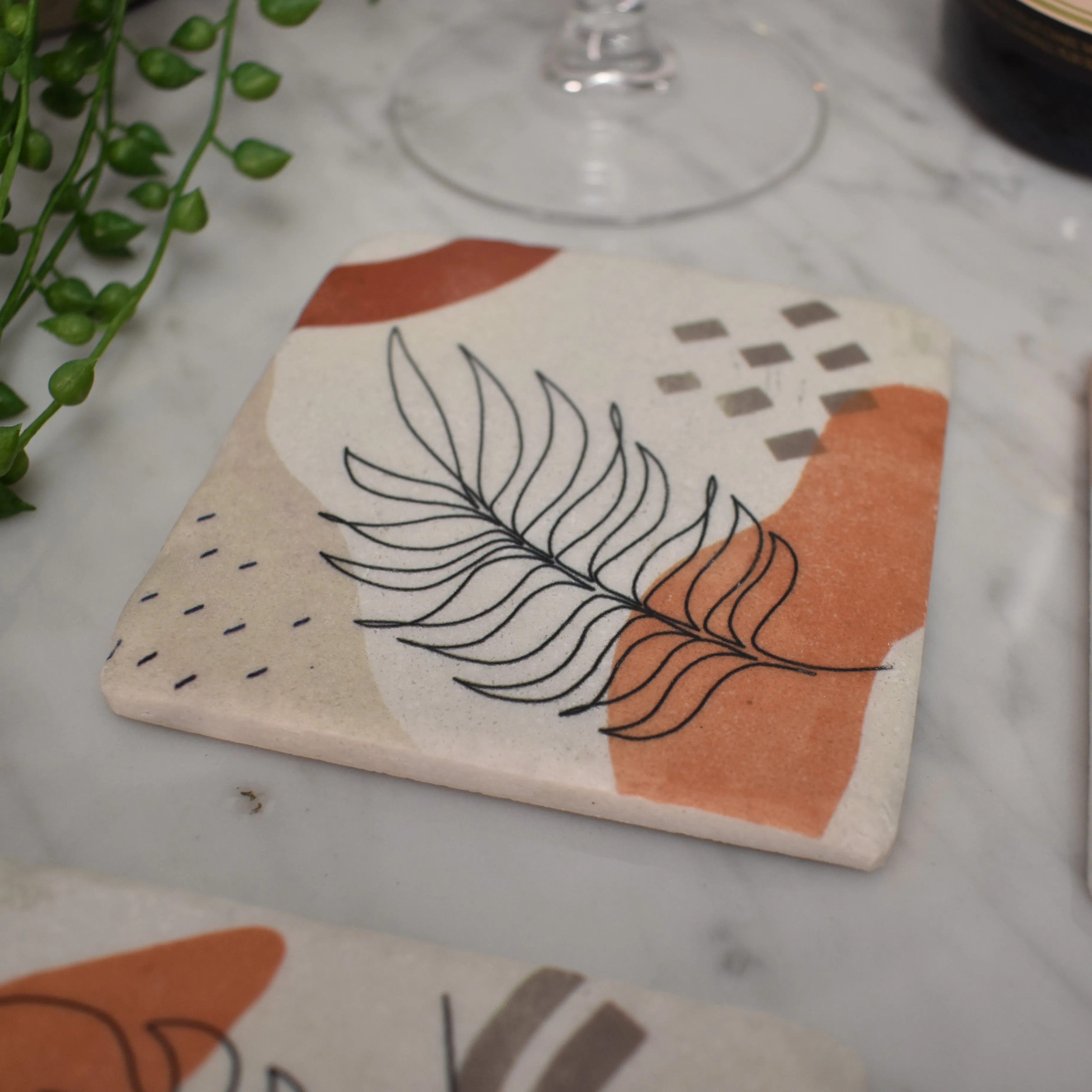 Chic Leaf Coasters - Set of Four