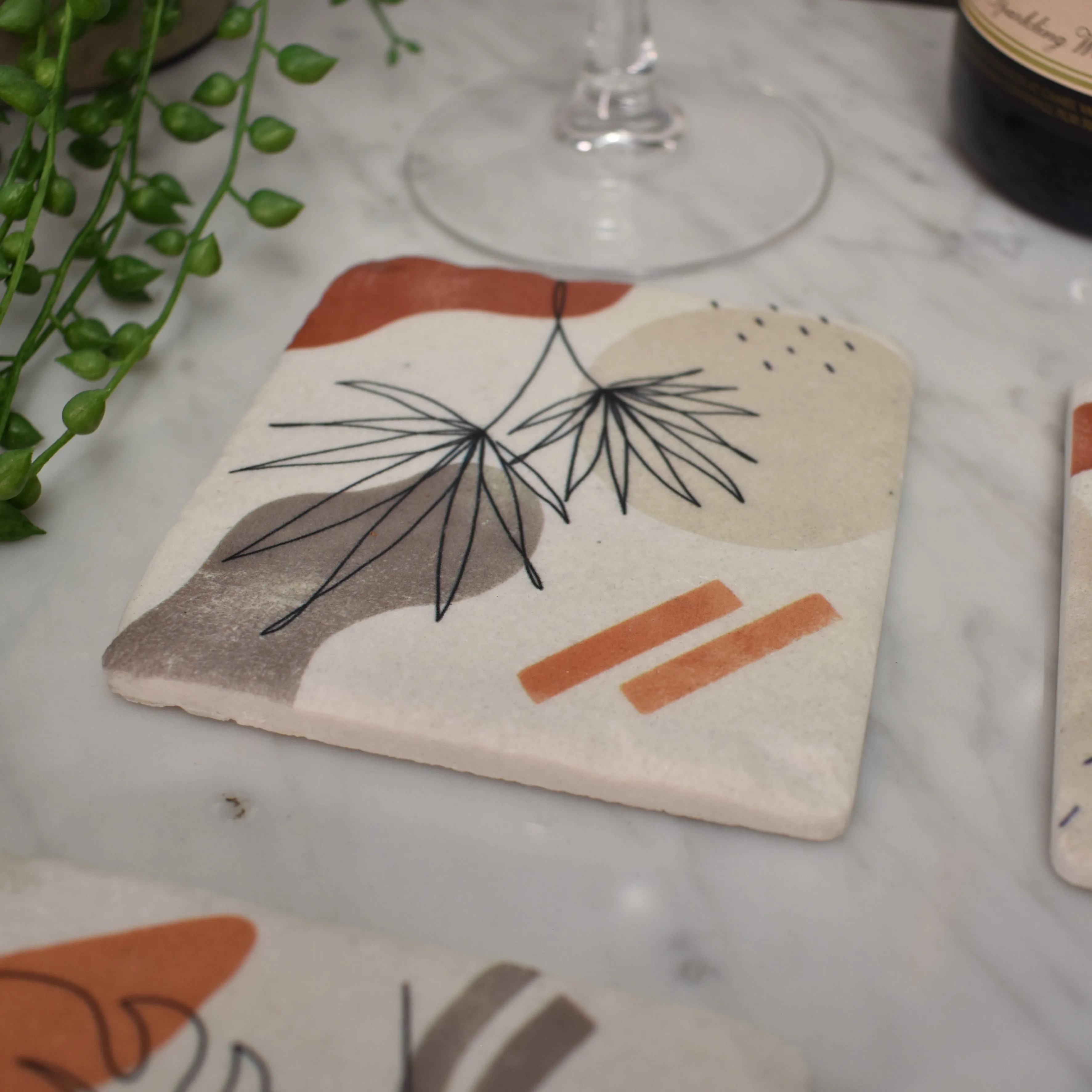 Chic Leaf Coasters - Set of Four