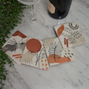 Chic Leaf Coasters - Set of Four