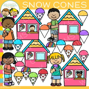 Colorful Snow Cones Clip Art