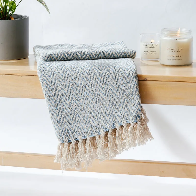 Cotton Bay Zig Zag Throw - Aqua