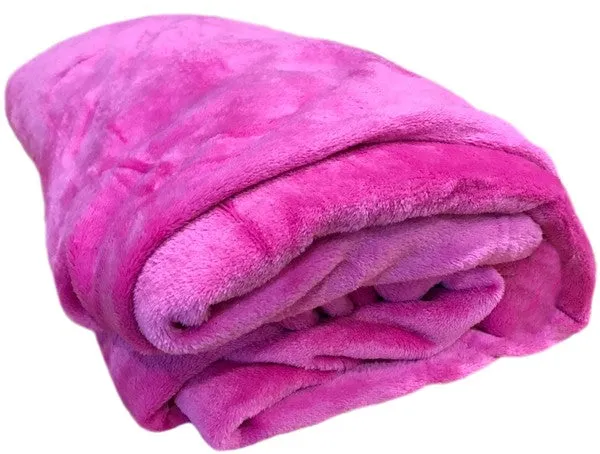 Dark Pink Super Soft Bed Throw Flannel Blanket