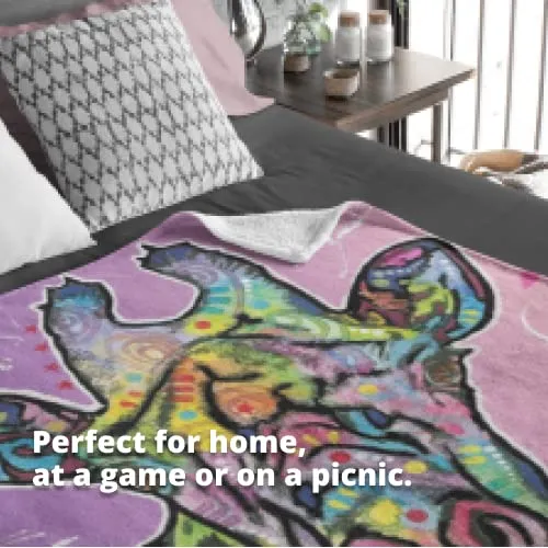 Dawhud Direct Colorful Giraffe Fleece Blanket for Bed 50x60 Dean Russo Giraffe