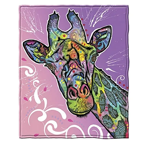 Dawhud Direct Colorful Giraffe Fleece Blanket for Bed 50x60 Dean Russo Giraffe