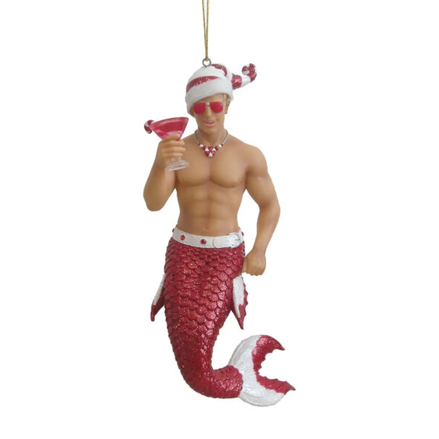 December Diamonds Mermen - Candy Cane Figurine