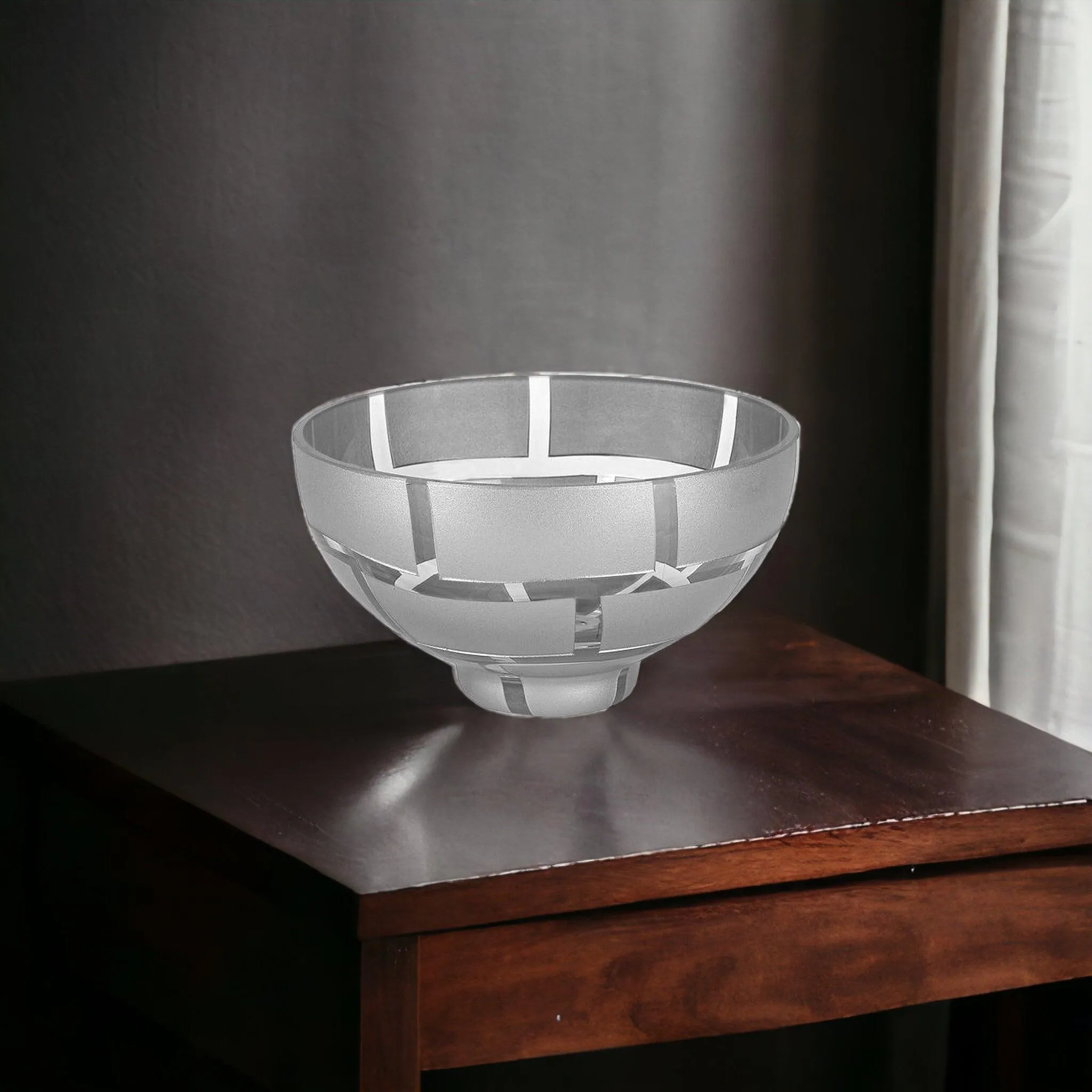 Decorative Crystal Bowl with Genuine Silver Leaf Pattern