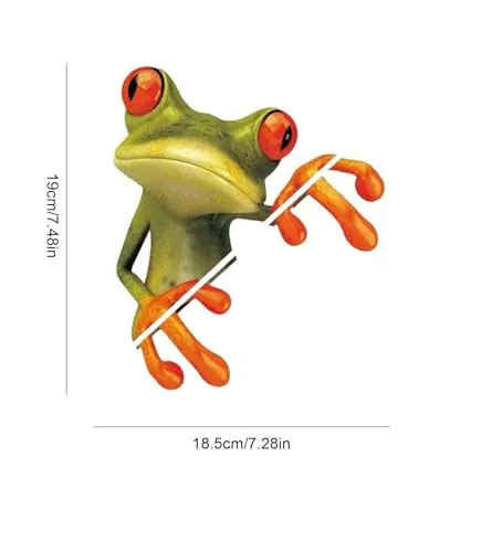 Decorative Frog Figurine, Green and Orange, 15 cm