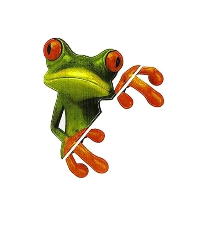 Decorative Frog Figurine, Green and Orange, 15 cm