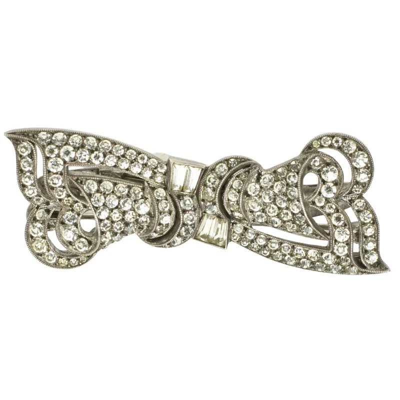 Diamanté & Sterling Ciro Brooch or Pair of Clips