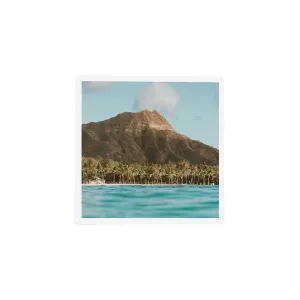 Diamond Head with Palm Tree Ceramic Coaster