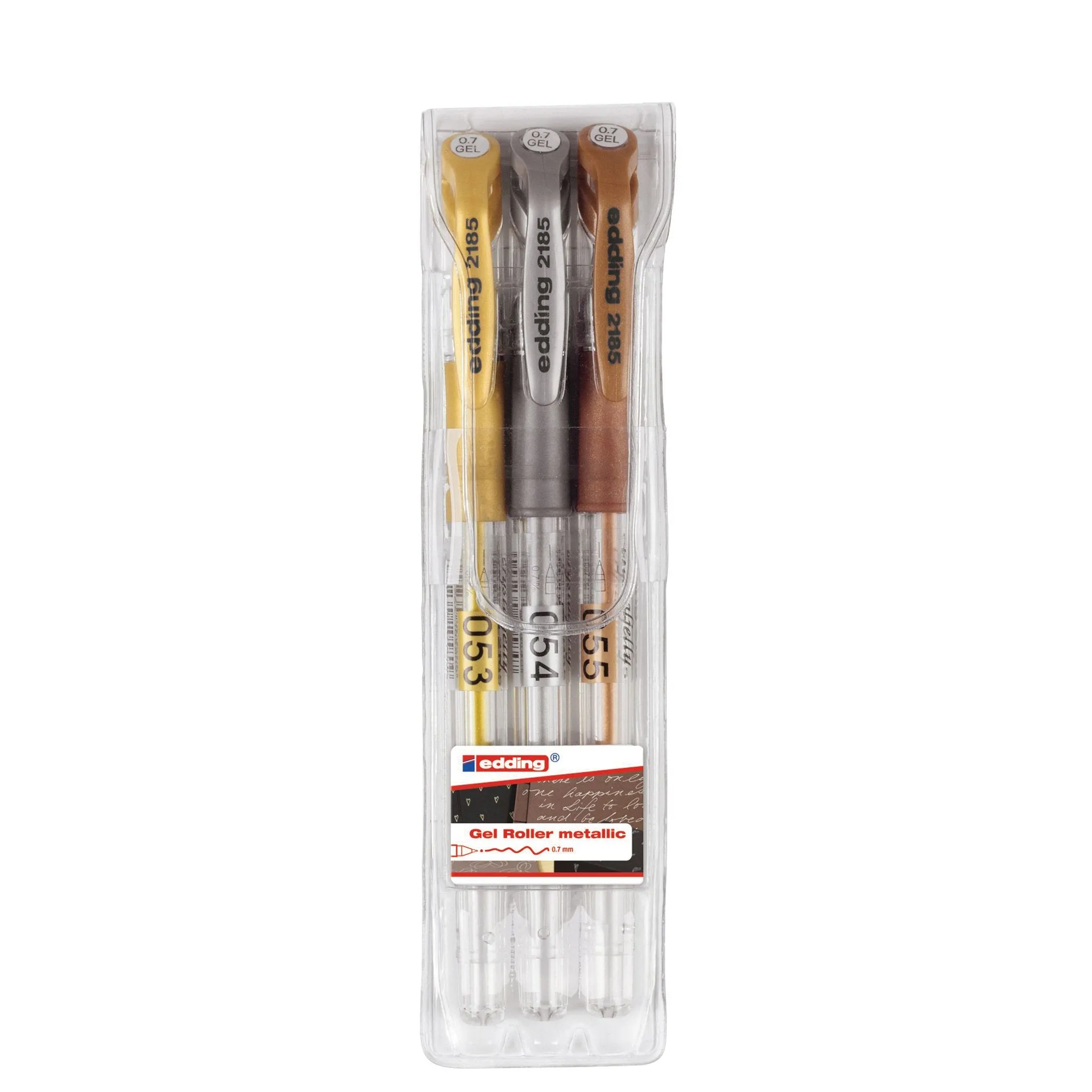 edding CrystalJelly Gel Pen - Gold/Silver/White pk 3