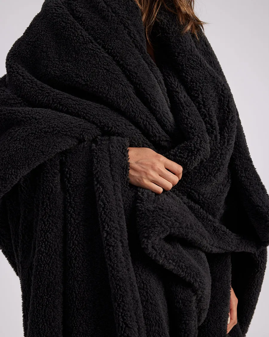 Faux Fur Throw Blanket - Charcoal