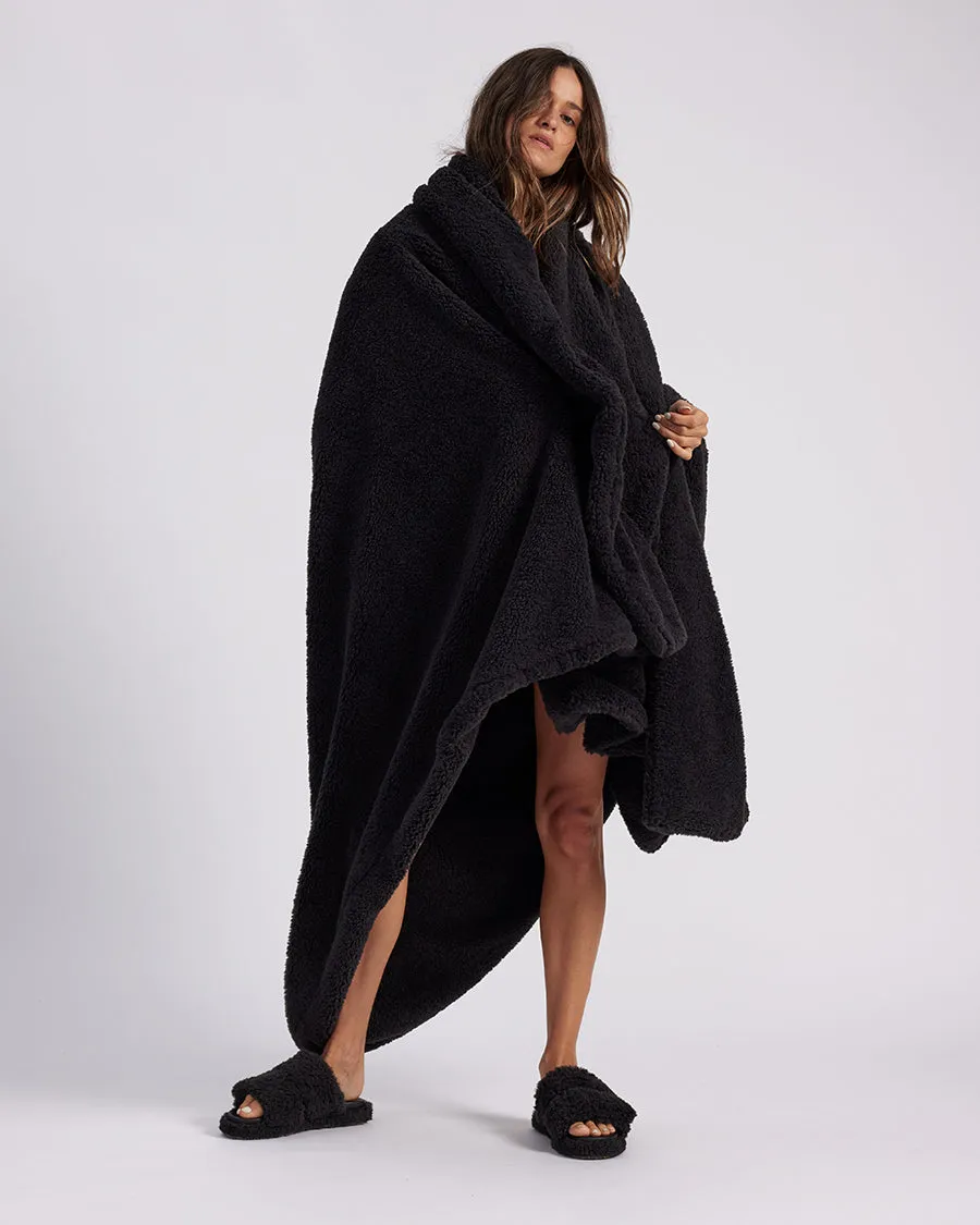 Faux Fur Throw Blanket - Charcoal