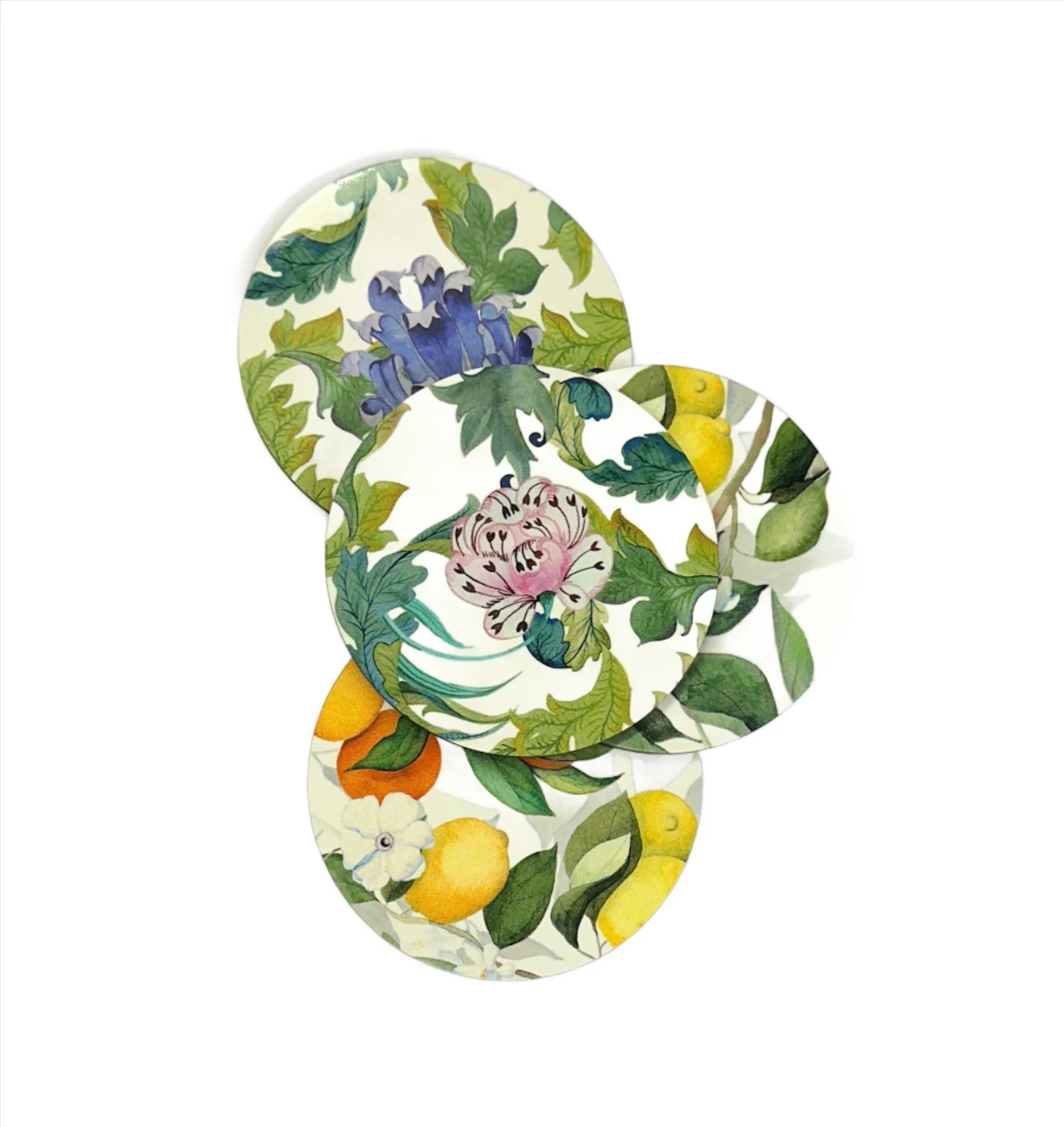 'Floral' Round Placemat & Coasters