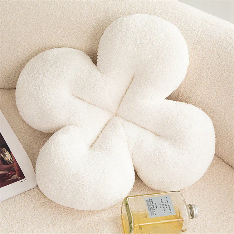 Four Leaf Clover Cushion | White