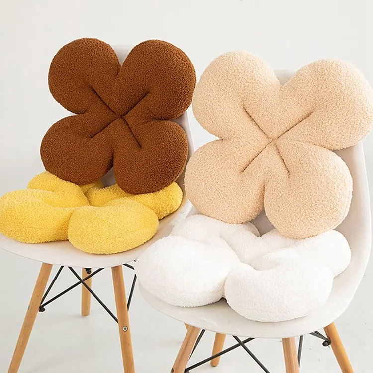 Four Leaf Clover Cushion | White