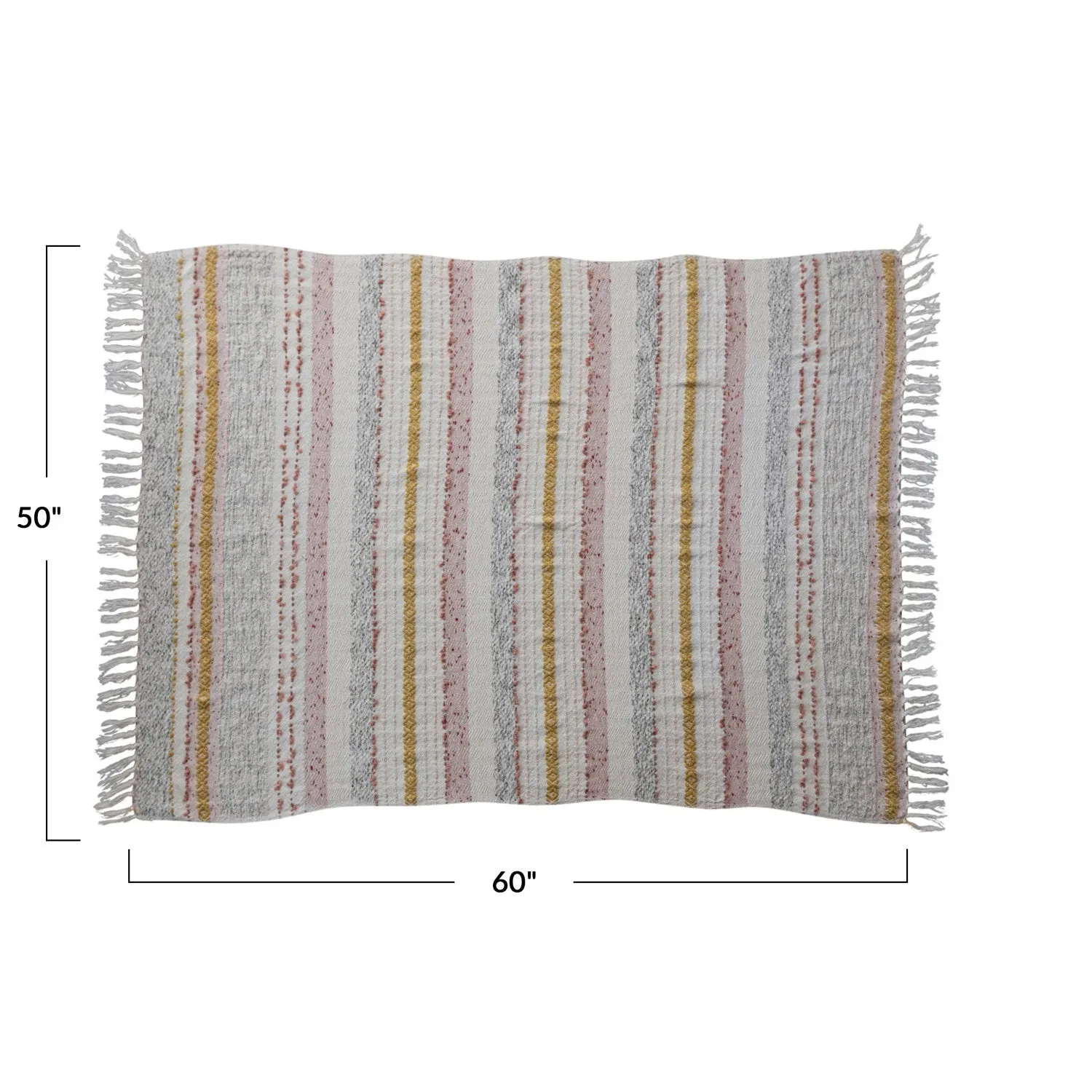 Fresh Flair Woven Fringed Throw