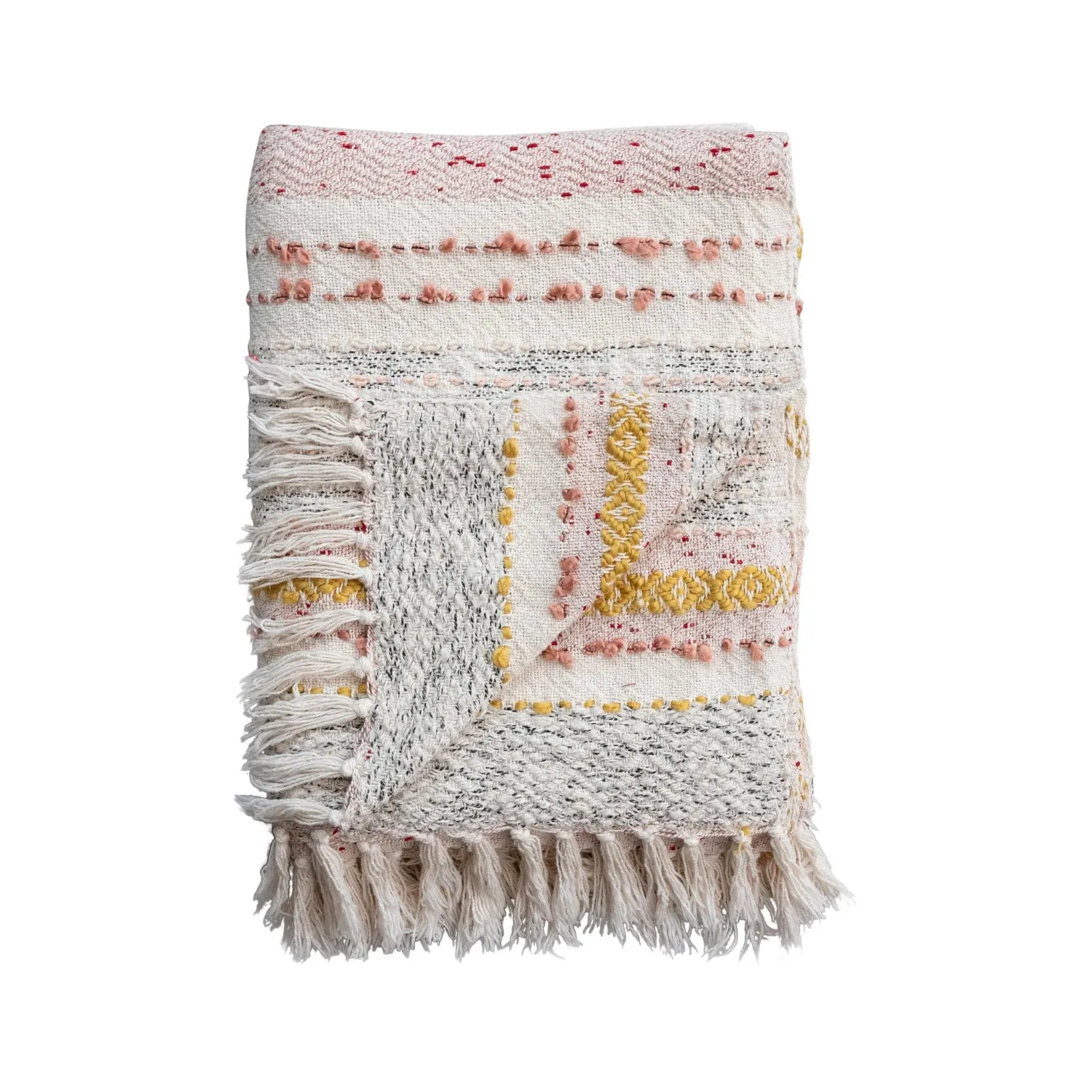 Fresh Flair Woven Fringed Throw