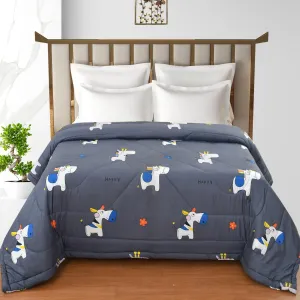 FRESH FROM LOOM Double Bed Kids Bed Blanket | Cartoon Printed Dohar for Kids Boy & Girls | Soft Children Comforters | Summer & Winter Blanket (90x100 Inches | King Size | Dark Grey)