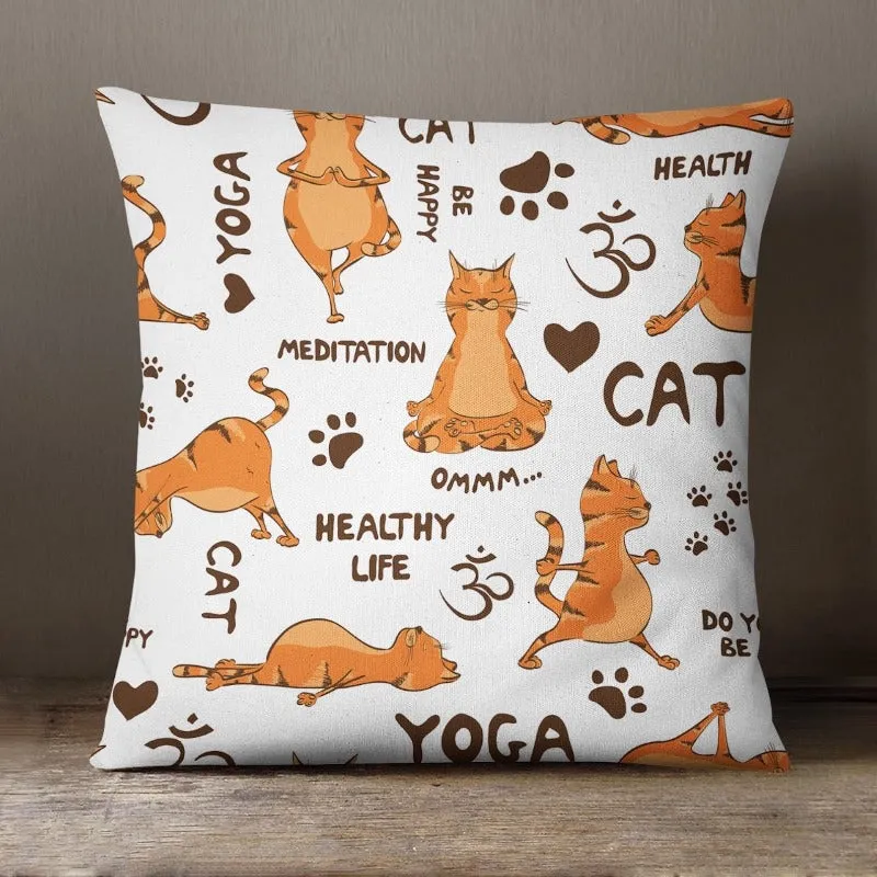 Ginger Yoga Cat Soft Feel Cushion