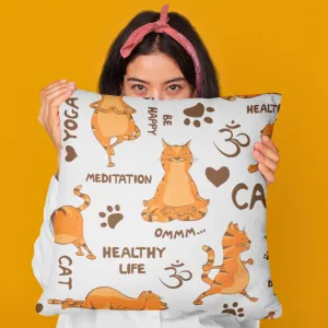 Ginger Yoga Cat Soft Feel Cushion