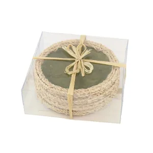 Green Capiz Coasters, Set of 4