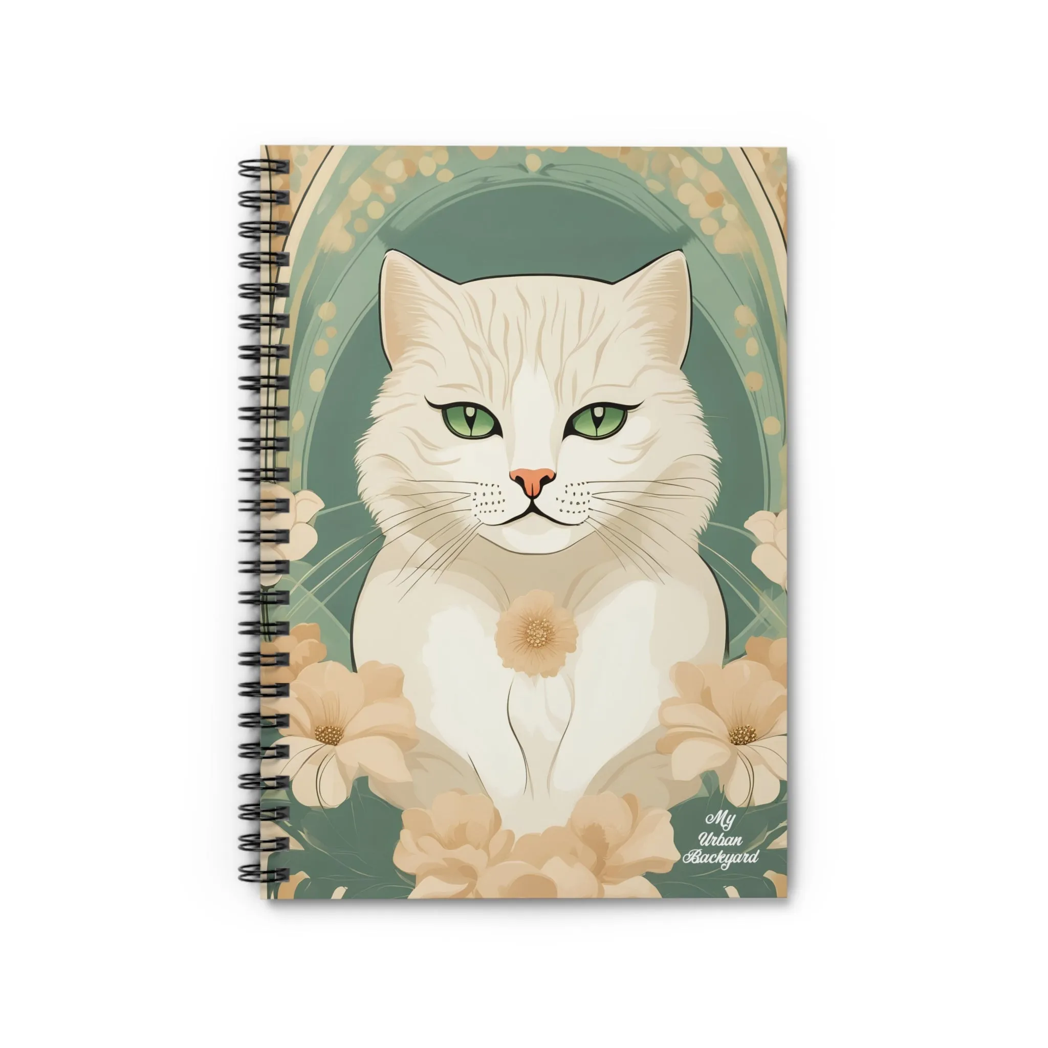 Green-Eyed Cat, Spiral Notebook Journal - Write in Style