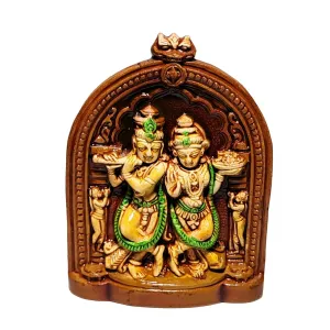 Handpainted Terracotta Radha Krishna Miniature - Divine Home Decor