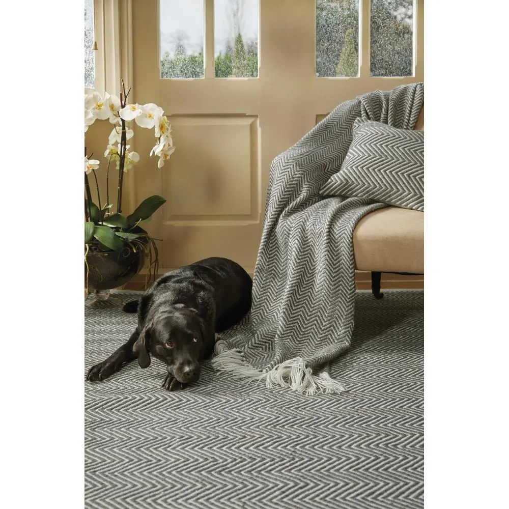 Herringbone Throw Warm Grey