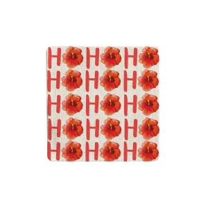 Ho Ho Ho Hibiscus Fabric Coaster