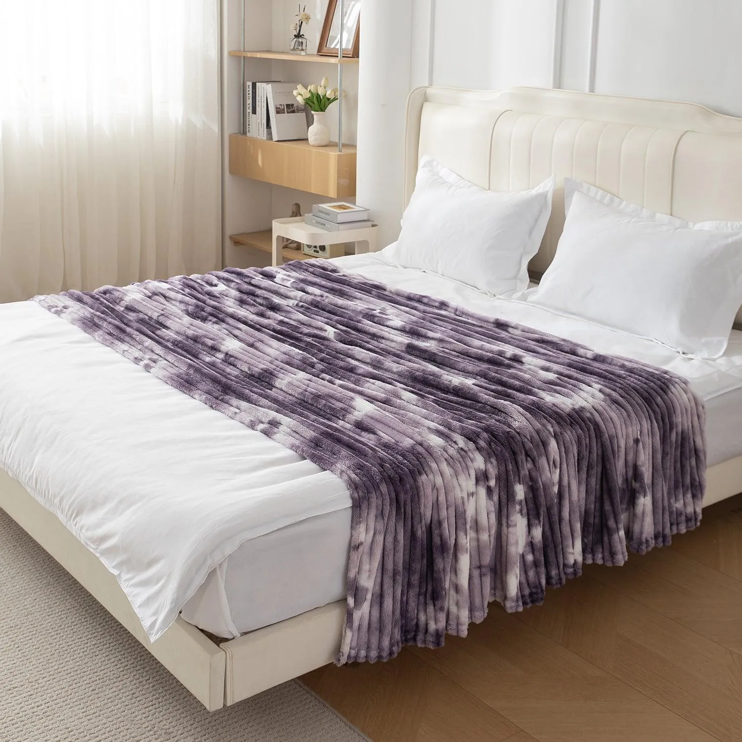 HOKIPO Gradient AC Blanket Double Bed Queen, 200x230 cm / 6.5x7.5 feet, Purple