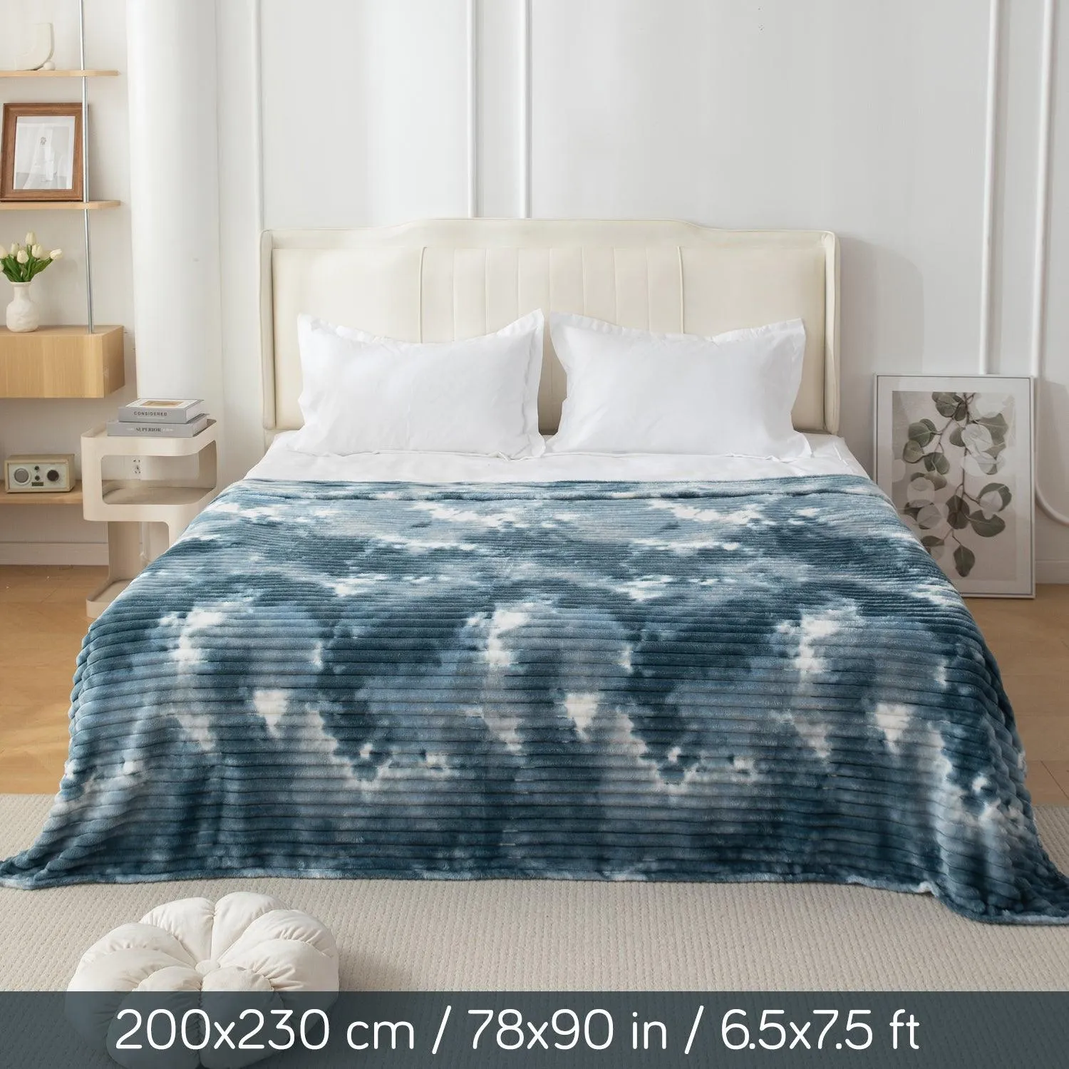 HOKIPO Gradient AC Blanket Double Bed Queen, 200x230 cm / 6.5x7.5 feet, Teal