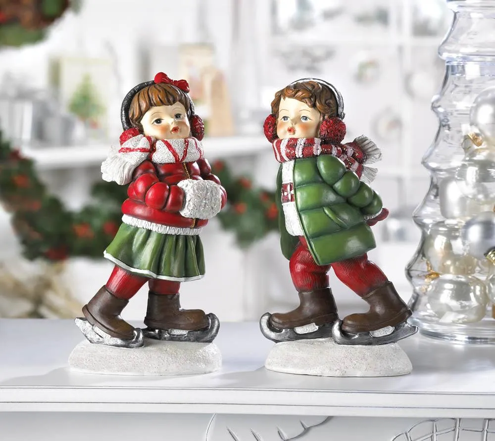 Holly & Noel Skating Figurines